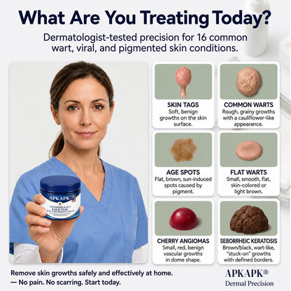 APKAPK® CryoDerm 8-in-1 Salicylic Acid Wart Removal Cream (Pain-Free Formula – No Scars)🎉